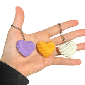 Corazón Tejido – Llavero Dulce y Personalizable