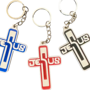 Llaveros Cruz Jesús 3D con NFC Bíblico - Varios Colores