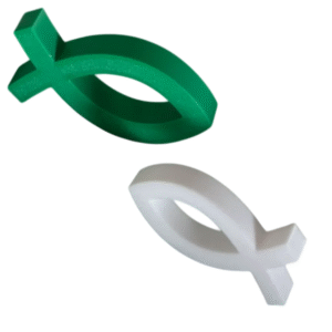 Adorno 3D Símbolo del Pez Cristiano con NFC Bíblico