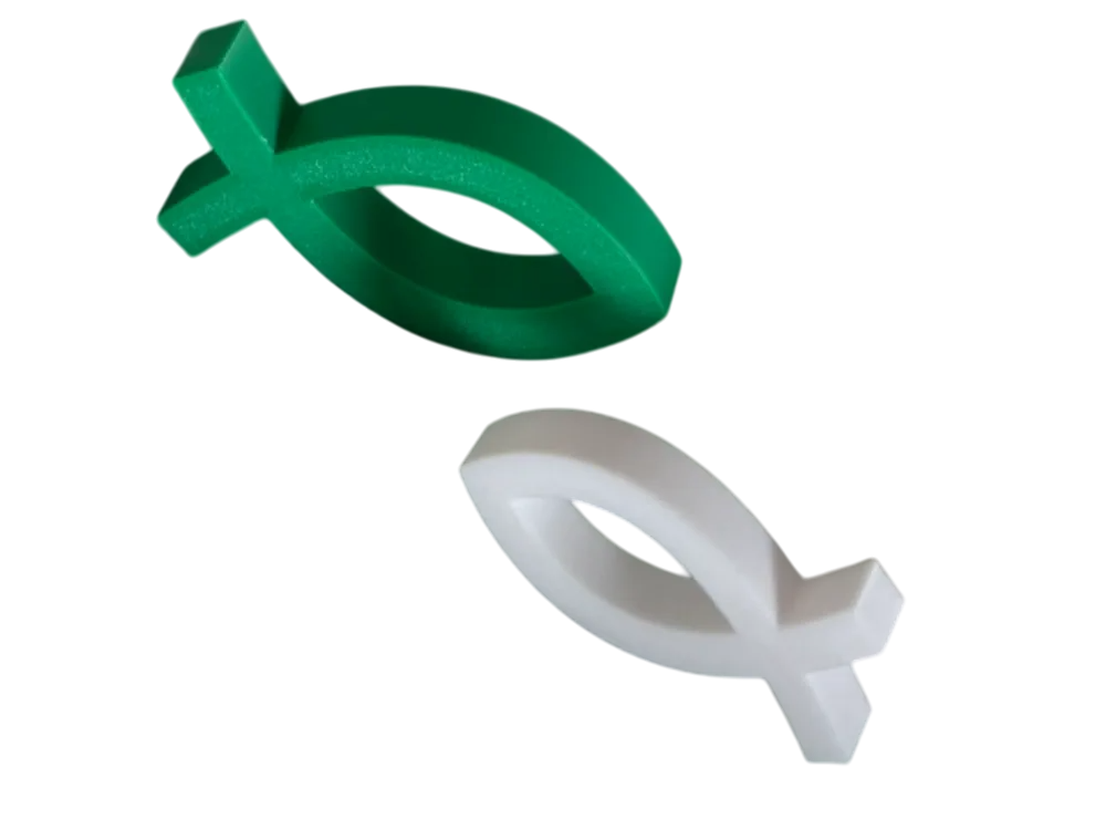Adorno 3D Símbolo del Pez Cristiano con NFC Bíblico