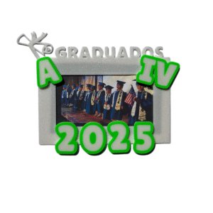 Marco 3D «Graduados A IV Medio 2025» – Modelo ALTO (Personalizable)