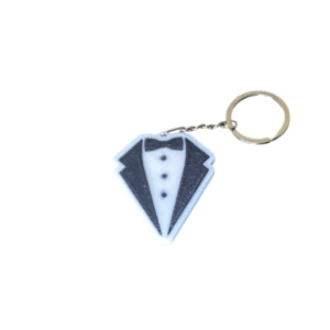 Llavero 3D «Smoking de Novio» – Recuerdo de Boda (Personalizable)